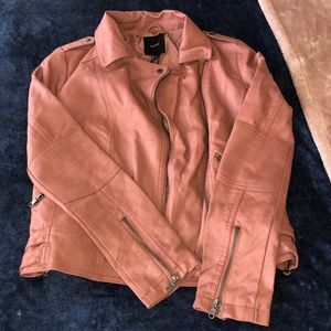 Blush color leather jacket